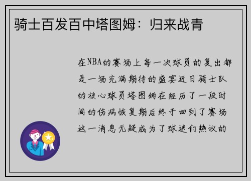 骑士百发百中塔图姆：归来战青